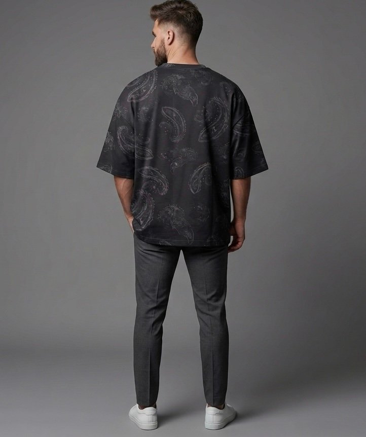Strezz - interlock- over sized round neck BalMain t-shirt - Image 2